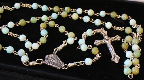 6mm Blue Opal Rosary
